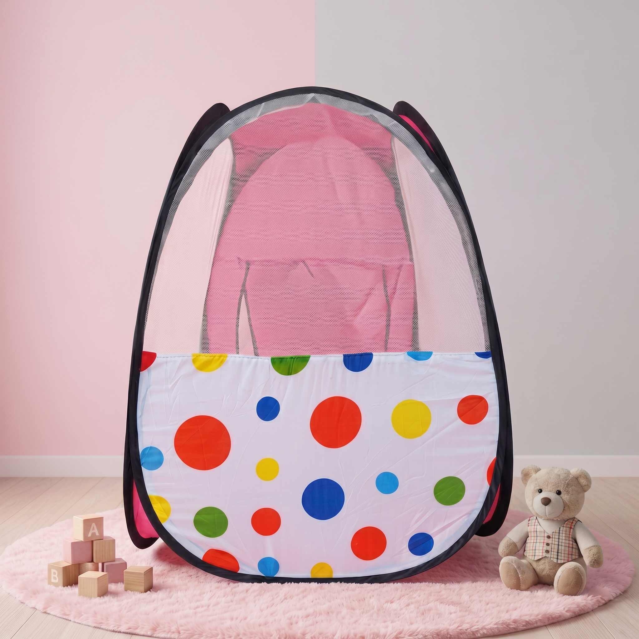 Ball Print Tent Play House with 50 Balls for Kids.