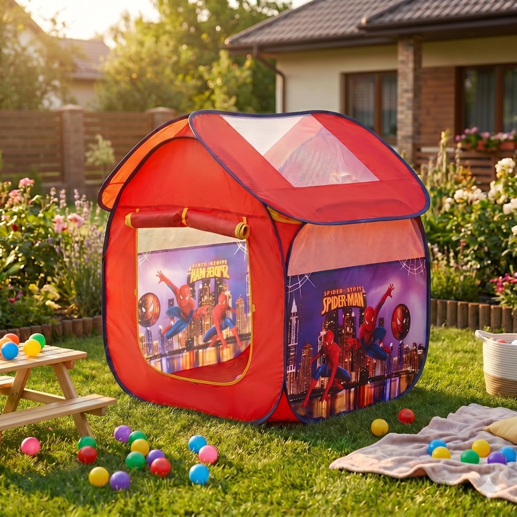 Spiderman Kureghor Tent House with 100 Balls For Kids.